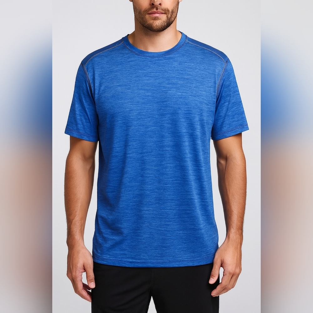 Performance Wear Mens Casual Blue Short Sleeve Men's Active Tee Shirt Sz 2XL
